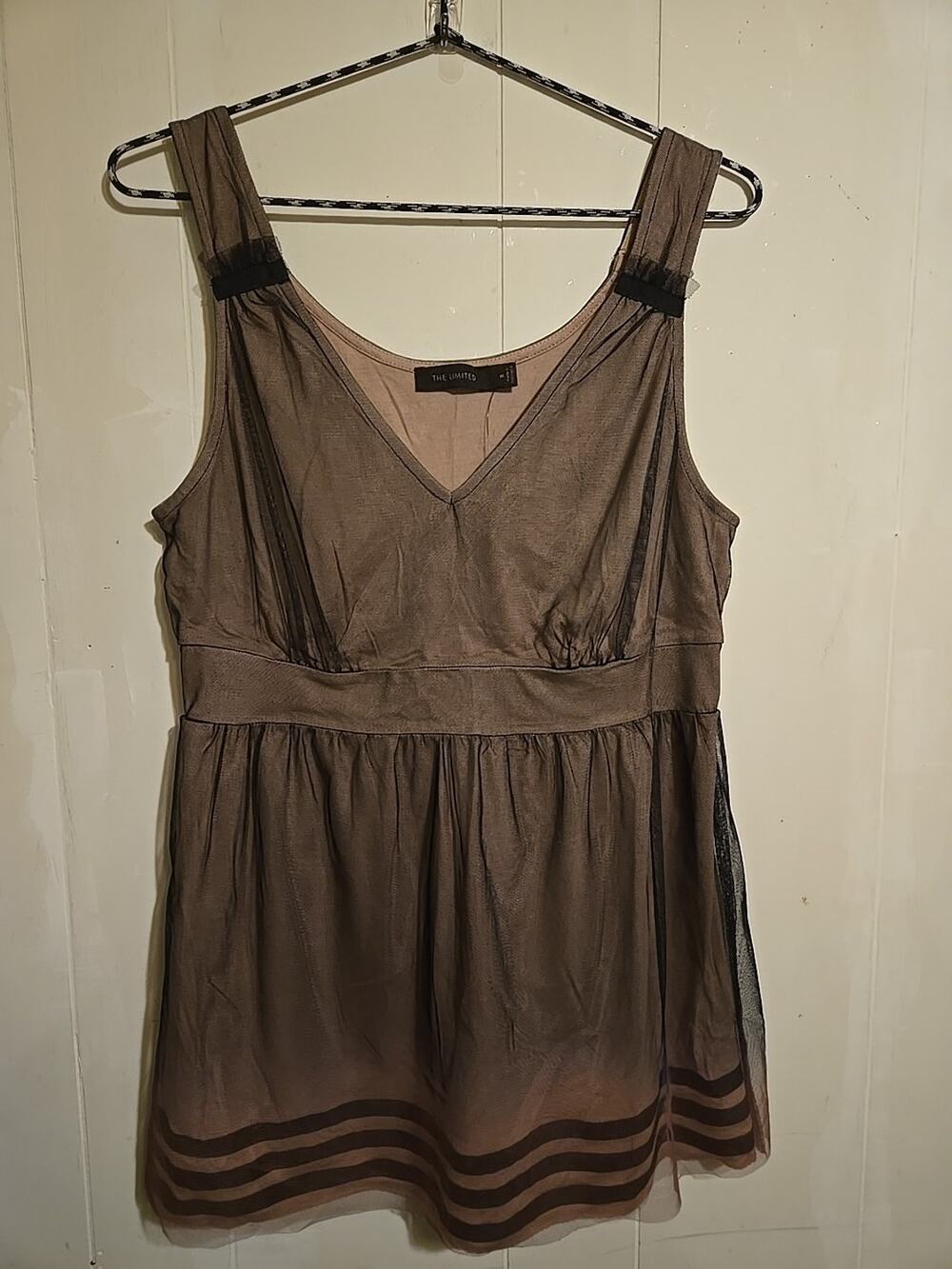 The Limited Tank Top Women's Medium Earthy Mocha Babydoll Boho Chic Coquette New